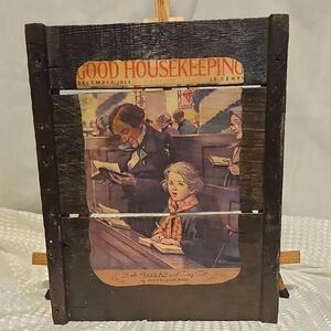 VTG Good Housekeeping Print On Barnwood / Reclaimed Wood.